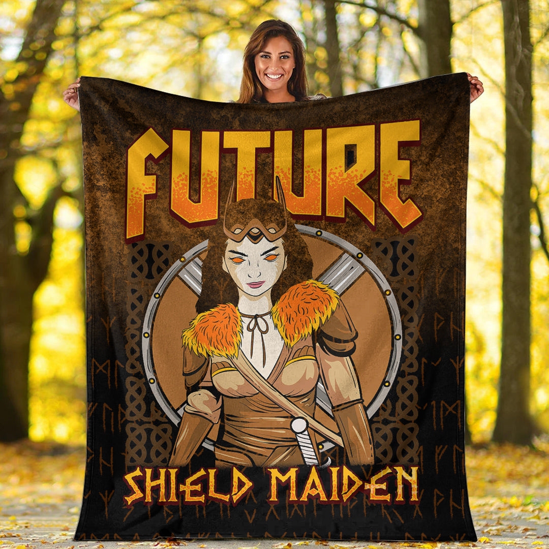 Viking ShieldMaiden Sherpa Fleece Blanket Gifts for Viking Lovers