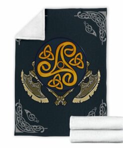 Viking Style Axe Sherpa Fleece Blanket Gifts for Viking Lovers