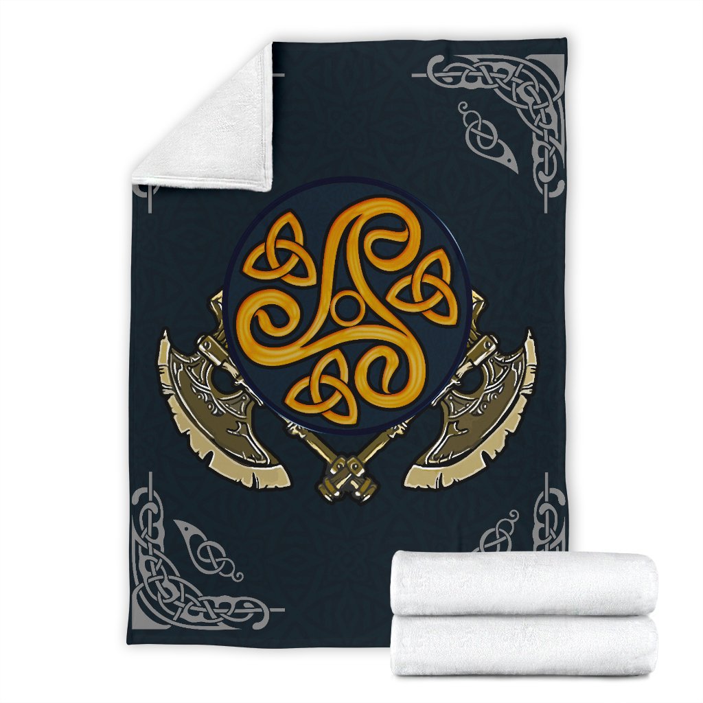 Viking Style Axe Sherpa Fleece Blanket Gifts for Viking Lovers