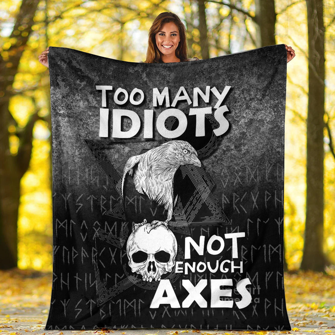 Tazza Da Caffè 'Too Many Idiots Not Enough Axes' – Ceramica Bianca, Bordo Rosso, 0,33L, Idea Regalo