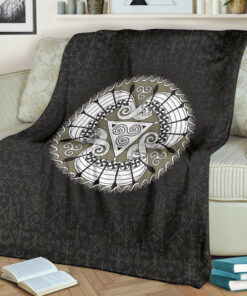 Viking Style Drakkar Sherpa Fleece Blanket Gifts for Viking Lovers
