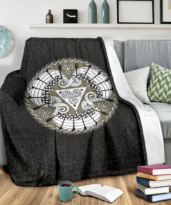 Viking Style Drakkar Sherpa Fleece Blanket Gifts for Viking Lovers