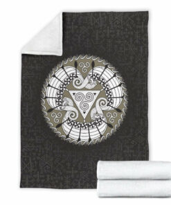 Viking Style Drakkar Sherpa Fleece Blanket Gifts for Viking Lovers