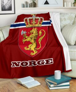 Viking Style Norway (Norge) Sherpa Fleece Blanket Gifts for Viking Lovers