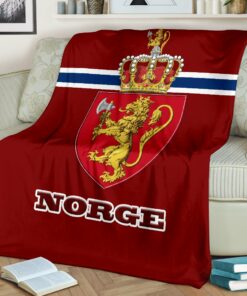 Viking Style Norway (Norge) Sherpa Fleece Blanket Gifts for Viking Lovers