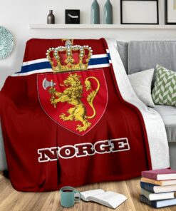 Viking Style Norway (Norge) Sherpa Fleece Blanket Gifts for Viking Lovers