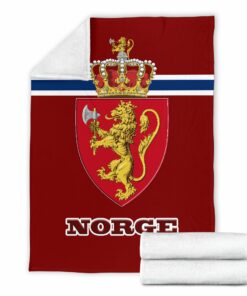 Viking Style Norway (Norge) Sherpa Fleece Blanket Gifts for Viking Lovers