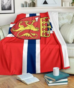 Viking Style Norway Sherpa Fleece Blanket Gifts for Viking Lovers