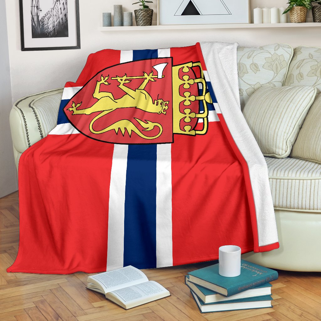 Viking Style Norway Sherpa Fleece Blanket Gifts for Viking Lovers