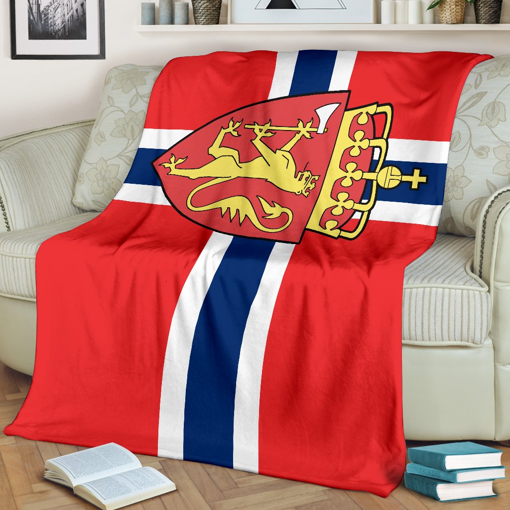 Viking Style Norway Sherpa Fleece Blanket Gifts for Viking Lovers