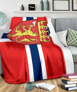Viking Style Norway Sherpa Fleece Blanket Gifts for Viking Lovers