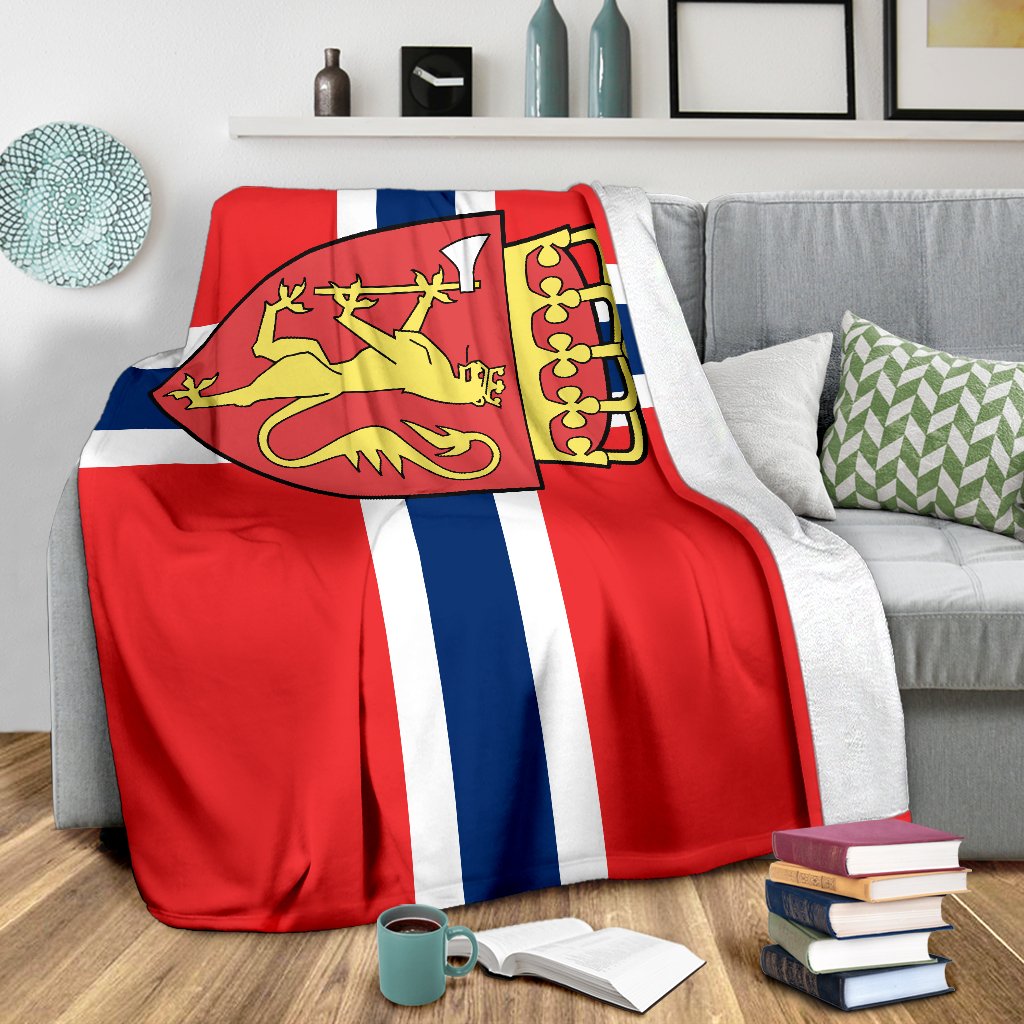 Viking Style Norway Sherpa Fleece Blanket Gifts for Viking Lovers