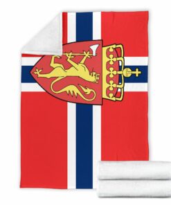 Viking Style Norway Sherpa Fleece Blanket Gifts for Viking Lovers