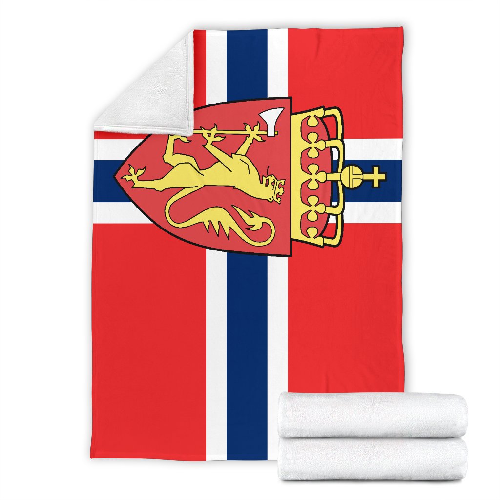 Viking Style Norway Sherpa Fleece Blanket Gifts for Viking Lovers
