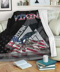 Viking Style Sherpa Fleece Blanket Gifts for Viking Lovers American Viking Sherpa Fleece Blanket Gifts for Viking Lovers