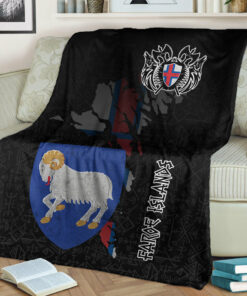 Viking Style Sherpa Fleece Blanket Gifts for Viking Lovers Faroe Island Sherpa Fleece Blanket Gifts for Viking Lovers