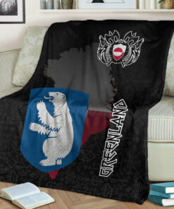 Viking Style Sherpa Fleece Blanket Gifts for Viking Lovers Greenland Sherpa Fleece Blanket Gifts for Viking Lovers