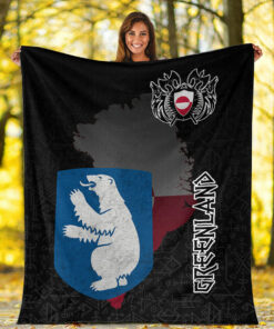 Viking Style Sherpa Fleece Blanket Gifts for Viking Lovers Greenland Sherpa Fleece Blanket Gifts for Viking Lovers