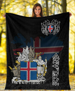 Viking Style Sherpa Fleece Blanket Gifts for Viking Lovers Iceland Sherpa Fleece Blanket Gifts for Viking Lovers