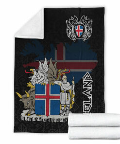 Viking Style Sherpa Fleece Blanket Gifts for Viking Lovers Iceland Sherpa Fleece Blanket Gifts for Viking Lovers