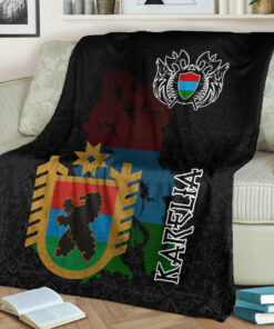 Viking Style Sherpa Fleece Blanket Gifts for Viking Lovers Karelia Sherpa Fleece Blanket Gifts for Viking Lovers
