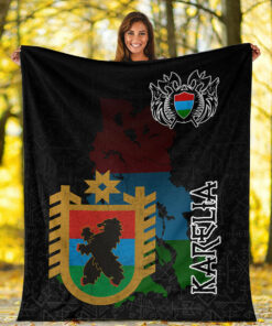 Viking Style Sherpa Fleece Blanket Gifts for Viking Lovers Karelia Sherpa Fleece Blanket Gifts for Viking Lovers