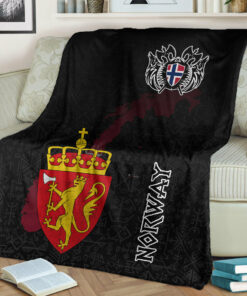 Viking Style Sherpa Fleece Blanket Gifts for Viking Lovers Norway Sherpa Fleece Blanket Gifts for Viking Lovers