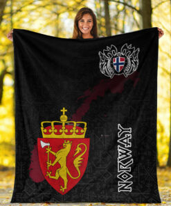 Viking Style Sherpa Fleece Blanket Gifts for Viking Lovers Norway Sherpa Fleece Blanket Gifts for Viking Lovers