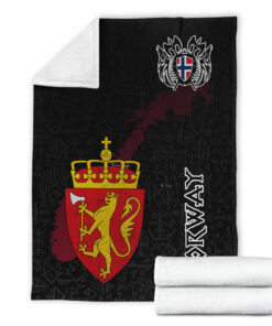 Viking Style Sherpa Fleece Blanket Gifts for Viking Lovers Norway Sherpa Fleece Blanket Gifts for Viking Lovers