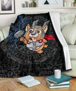 Viking Style Sherpa Fleece Blanket Gifts for Viking Lovers Thorgi