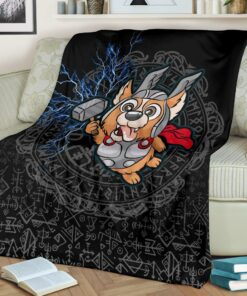 Viking Style Sherpa Fleece Blanket Gifts for Viking Lovers Thorgi