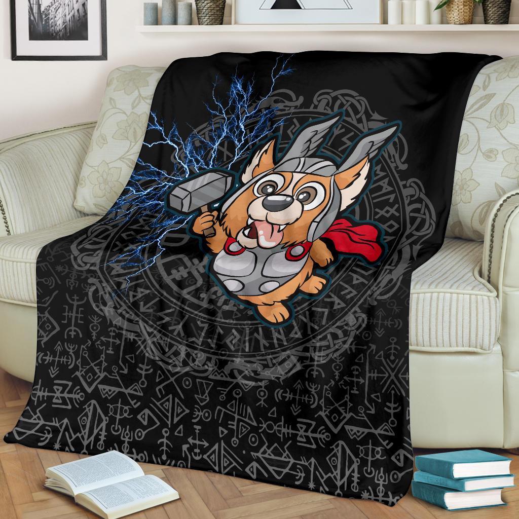 Viking Style Sherpa Fleece Blanket Gifts for Viking Lovers Thorgi