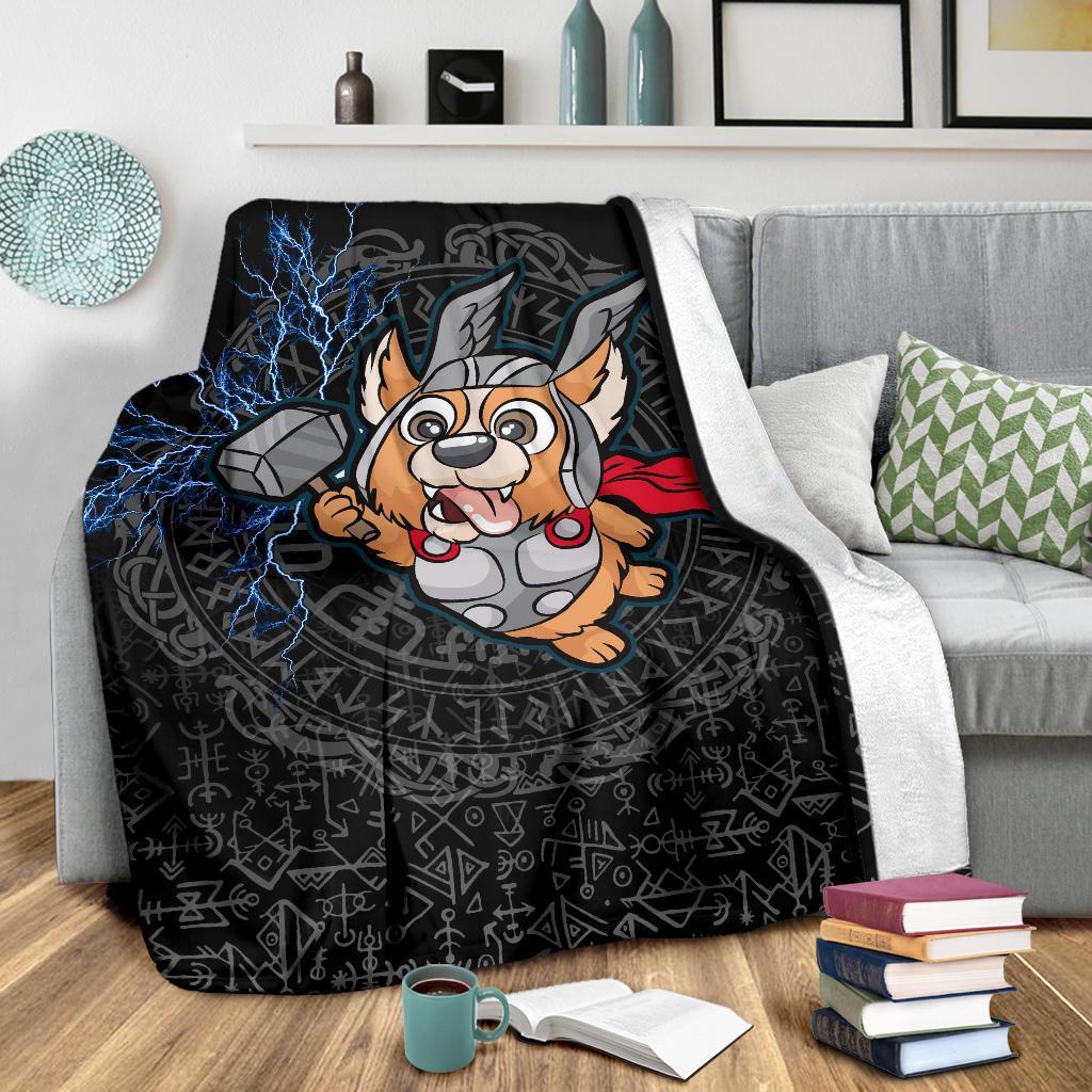 Viking Style Sherpa Fleece Blanket Gifts for Viking Lovers Thorgi