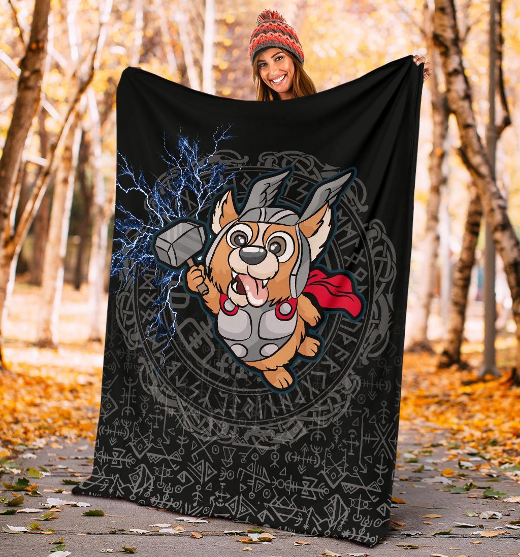 Viking Style Sherpa Fleece Blanket Gifts for Viking Lovers Thorgi