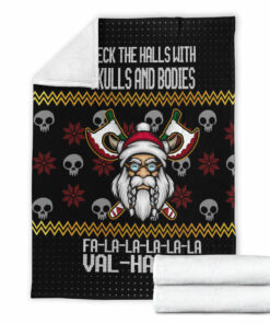Viking Style Sherpa Fleece Blanket Gifts for Viking Lovers Viking Santa In Valhalla Style Christmas Sherpa Fleece Blanket Gifts for Viking Lovers