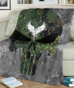 Viking Style Sherpa Fleece Blanket Gifts for Viking Lovers Viking Skull Punisher Camo Sherpa Fleece Blanket Gifts for Viking Lovers