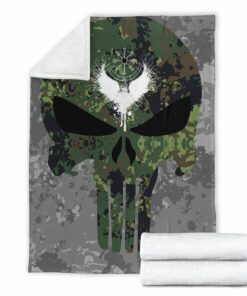 Viking Style Sherpa Fleece Blanket Gifts for Viking Lovers Viking Skull Punisher Camo Sherpa Fleece Blanket Gifts for Viking Lovers