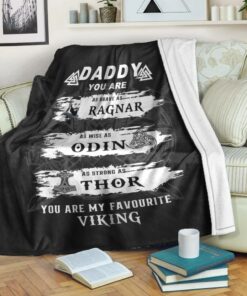 Viking Style Viking Daddy Sherpa Fleece Blanket Gifts for Viking Lovers