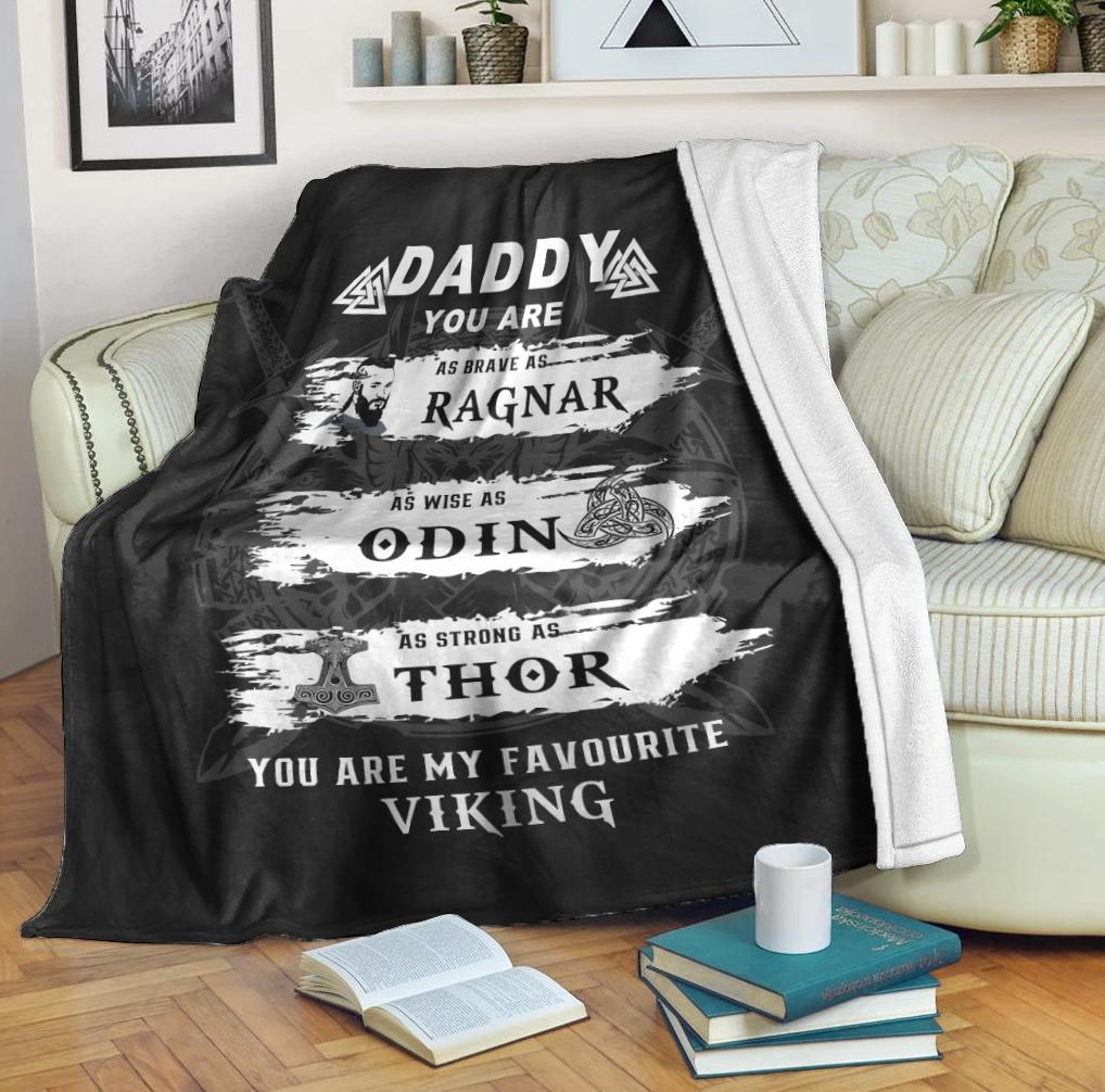Viking Style Viking Daddy Sherpa Fleece Blanket Gifts for Viking Lovers