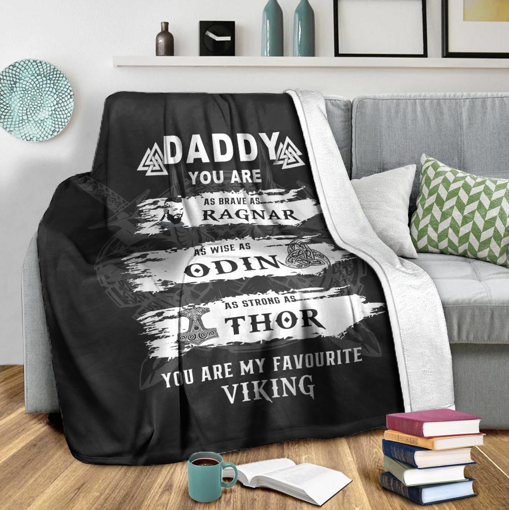 Viking Style Viking Daddy Sherpa Fleece Blanket Gifts for Viking Lovers