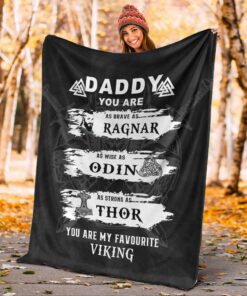Viking Style Viking Daddy Sherpa Fleece Blanket Gifts for Viking Lovers
