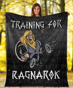 Viking Training For Ragnarok Sherpa Fleece Blanket Gifts for Viking Lovers
