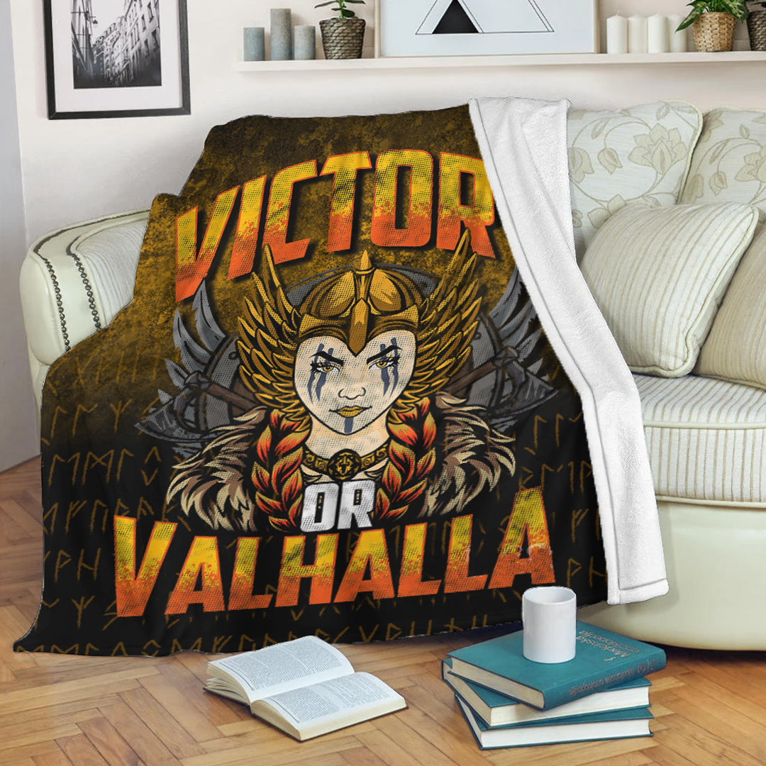 Viking Victory or Valhalla Sherpa Fleece Blanket