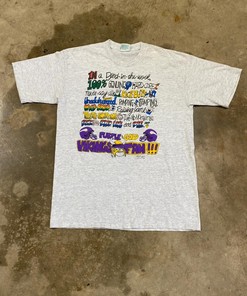 Vikings NFL Vintage Style Tshirt Pullover Hoodie Crewneck Sweatshirt Reprinted Full Color Full Size Gifts For NFL Fans