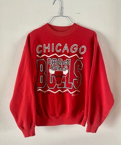 Vintage 1990's Chicago Bulls NBA Sweatshirt 90's Team Hanes Bulls Sweatshirt Hoodie Shirt Gifts for Fans