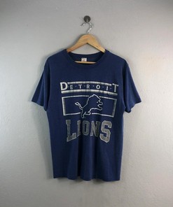 Vintage 80s Champion Detroit Lions NFL Paperthin Usa Tshirt Pullover Hoodie Crewneck Sweatshirt Reprinted Full Color Full Size Gifts For NFL Fans