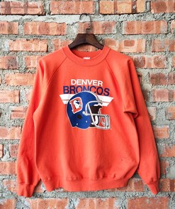 Vintage 80s Distressed NFL Denver Broncos Football Sweatshirt Hoodie Shirt Gifts for Fans Broncos Crewneck