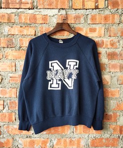Vintage 80s United States Navy Sweatshirt Hoodie Shirt Gifts for Fans