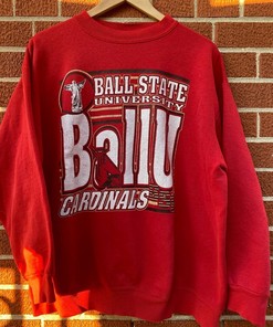 Vintage 90s Ball State University Cardinals Crewneck Sweatshirt, Vintage Shirt, Gift For Her, Gift For Him