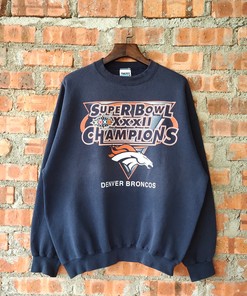 Vintage 90s Denver Broncos Football Super Bowl Champion Sweatshirt Hoodie Shirt Gifts for Fans
